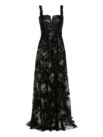 Saiid Kobeisy Sequin-embroidered Dress In Black