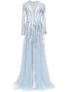 Saiid Kobeisy Sequin Long Dress In Blue