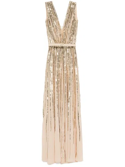 Saiid Kobeisy Sequin Long Dress In Gold