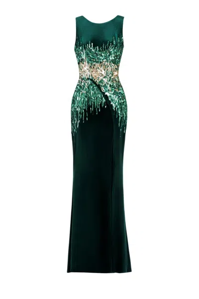 SAIID KOBEISY SAIID KOBEISY SEQUIN VELVET DRESS