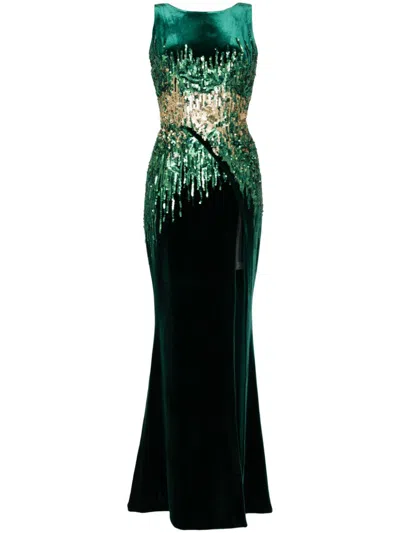 SAIID KOBEISY SEQUIN VELVET DRESS