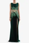 Saiid Kobeisy Sequin Velvet Dress In Multi