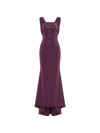 Saiid Kobeisy Sequin-embellished Draped-back Maxi Dress In Multi