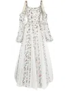 Saiid Kobeisy Sequinned Cold-shoulder Tulle Dress In Weiss