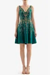 Saiid Kobeisy Short Crepe Beaded Dress In Multi