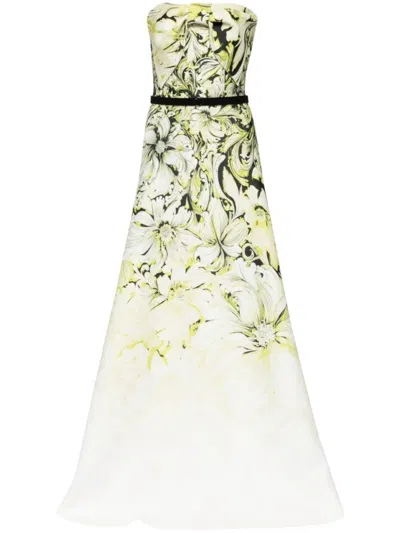 SAIID KOBEISY SK JET BLACK STRAPLESS A-LINE DRESS