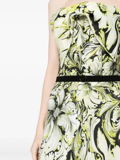 Saiid Kobeisy Sk Jet Black Strapless A-line Dress In White