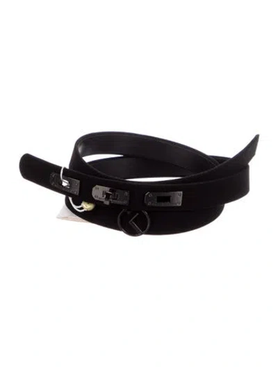 Pre-owned Saiid Kobeisy Skinny Belt In Black