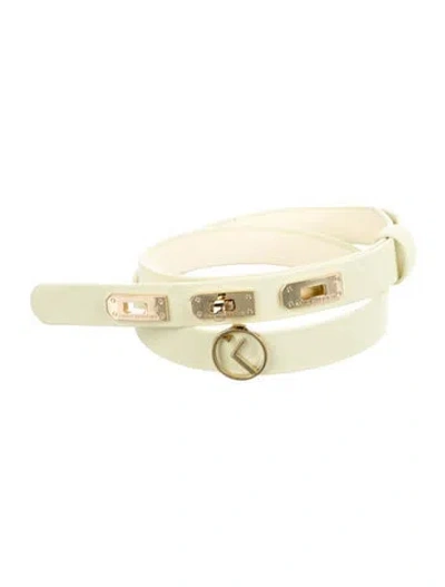Pre-owned Saiid Kobeisy Skinny Waist Belt In Yellow