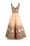 Saiid Kobeisy Kleid Mit Blumenstickerei In Neutrals