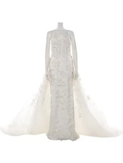 Pre-owned Saiid Kobeisy Square Neckline Long Dress In Neutral