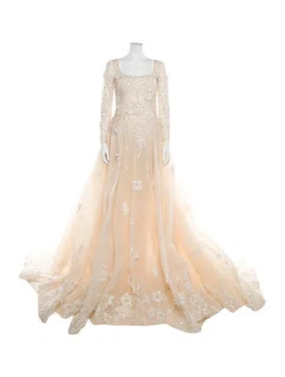 Pre-owned Saiid Kobeisy Square Neckline Long Dress W/ Tags In Neutral