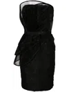 Saiid Kobeisy Strapless Brocade Minidress In Black