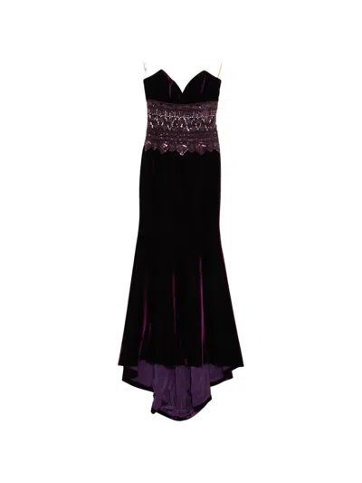 Saiid Kobeisy Strapless Dress With Embroidered Detailing In Purple