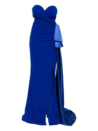 Saiid Kobeisy Strapless Long Dress In Blue