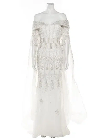 Pre-owned Saiid Kobeisy Strapless Long Dress In Neutral