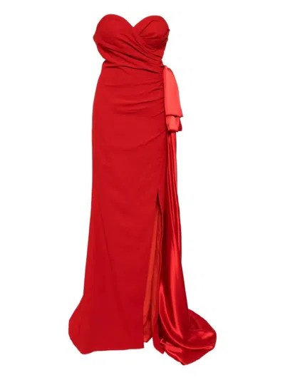 Saiid Kobeisy Strapless Long Dress In Red