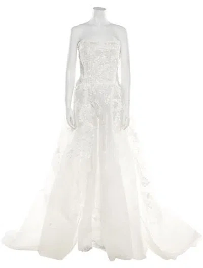 Pre-owned Saiid Kobeisy Strapless Long Dress W/ Tags In White