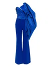 Saiid Kobeisy Taffeta-bow Jumpsuit In Blue