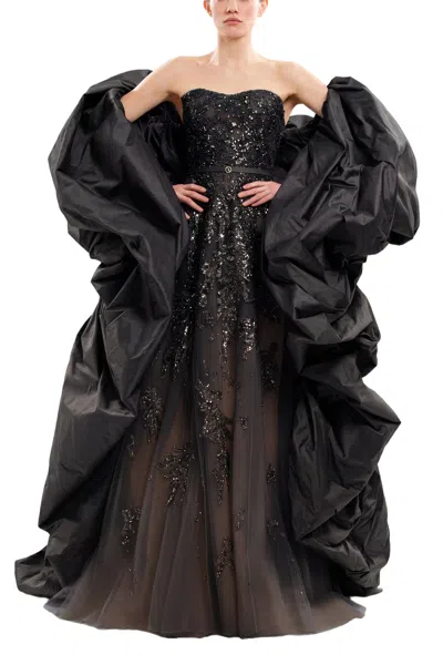 Saiid Kobeisy Taffeta Cape In Black