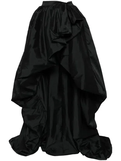 Saiid Kobeisy Taffeta Overskirt With Draped Bow In Black