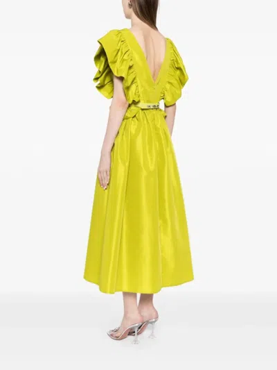 Saiid Kobeisy Taffeta Dress With Gathered Sleeves In Pattern