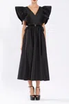 Saiid Kobeisy Taffeta Dress With Gathered Sleeves In Multi