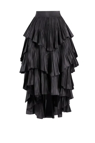 Saiid Kobeisy Taffeta Layered Skirt In Black