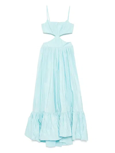Saiid Kobeisy Taffeta Midi Dress In Blue