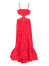 Saiid Kobeisy Taffeta Midi Dress In Red