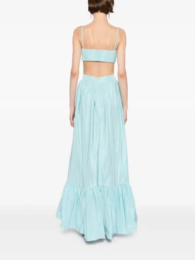 Saiid Kobeisy Taffeta Midi Dress In Blue