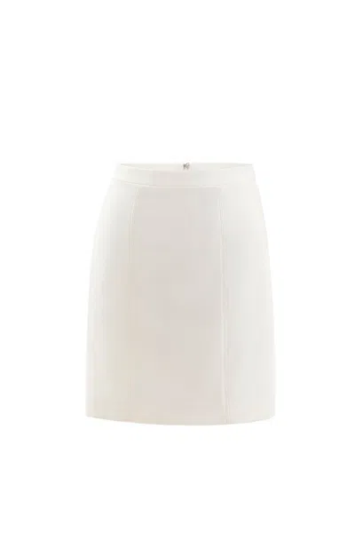 Saiid Kobeisy Ivory Fitted Short Tailored Skirt In Brown