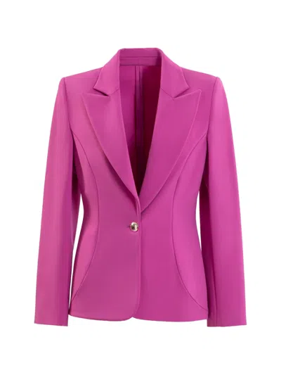 Saiid Kobeisy Tailored Set With Crochet Top In Pink