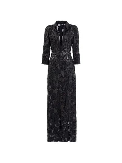 Saiid Kobeisy Textured Maxi Dress In Black