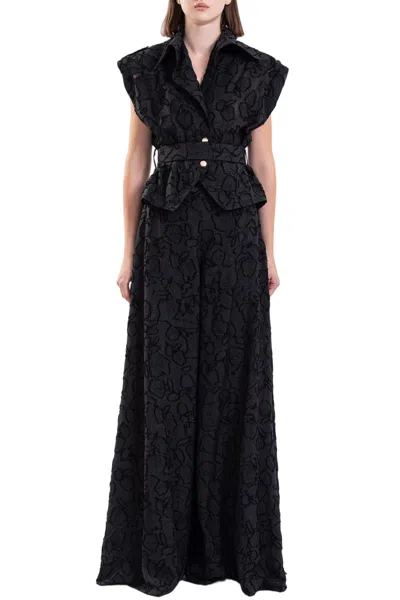 Saiid Kobeisy Textured Top And Wide Pants In Black