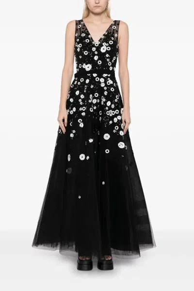 Saiid Kobeisy Tulle Ankle Length Dress With Beading In Multi