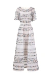 Saiid Kobeisy Tulle Beaded Dress With A Blouson Top In White