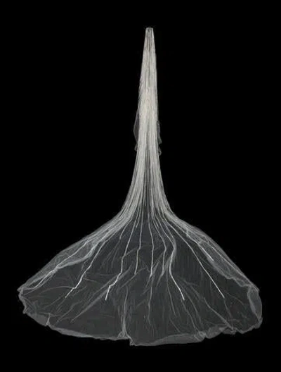 Pre-owned Saiid Kobeisy Tulle Beaded Veil In White