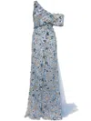 Saiid Kobeisy Off-shoulder And One Shoulder Strap Dress In Blue