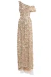 Saiid Kobeisy Sequinned Tulle Gown In Burgundy
