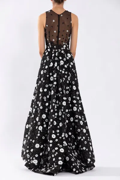 Saiid Kobeisy Tulle, High-low Dress With Dotted Beading In Black