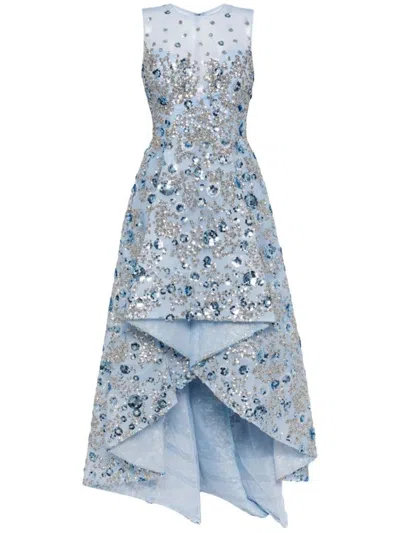 Saiid Kobeisy Sequin-embellished Tulle Dress In Blue