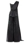 Saiid Kobeisy Tulle Jumpsuit With Beading And Taffeta Tail In Black