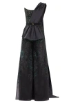Saiid Kobeisy Tulle Jumpsuit With Beading And Taffeta Tail In Black