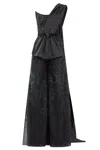 Saiid Kobeisy Tulle Jumpsuit With Beading And Taffeta Tail In Blue