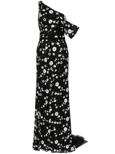 Saiid Kobeisy Tulle Off-shoulder Gown In Black