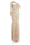 Saiid Kobeisy Beaded One-shoulder Gown In Neutrals