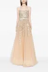 Saiid Kobeisy Tulle Stapless Dress With A Dotted Beading In Multi