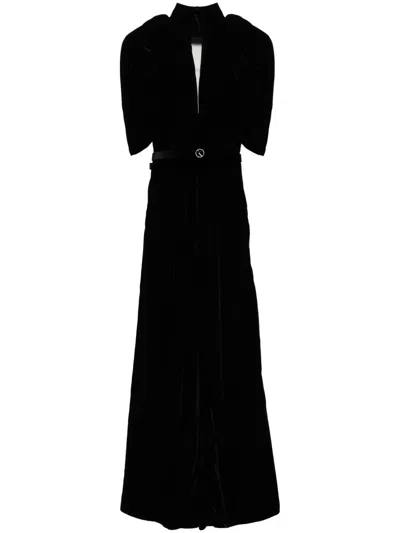 Saiid Kobeisy Velvet Jumpsuit In Black