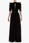 Saiid Kobeisy Jet Black Velvet Jumpsuit In Multi